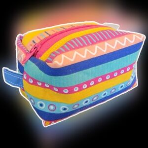 Colorful Striped Zippered Boxy Bag